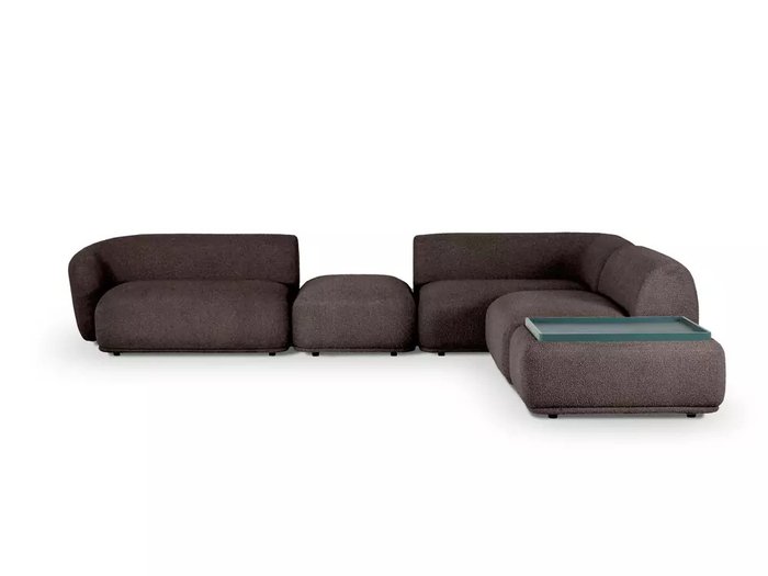 Угловой модульный диван Fabro темно-коричневого цвета - купить Угловые диваны по цене 431010.0