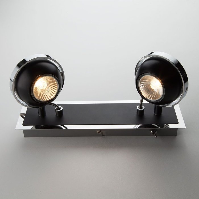 Настенный светильник с поворотными плафонами 20056/2 черный - купить Накладные споты по цене 2460.0