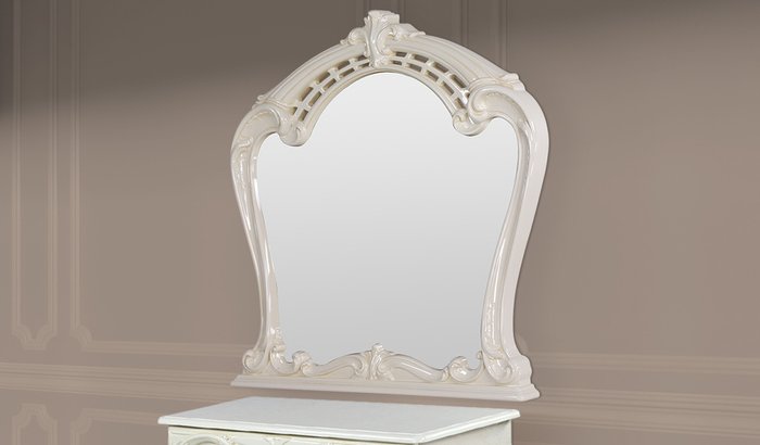 Зеркало настенное Роза бежевого цвета - купить Настенные зеркала по цене 19500.0