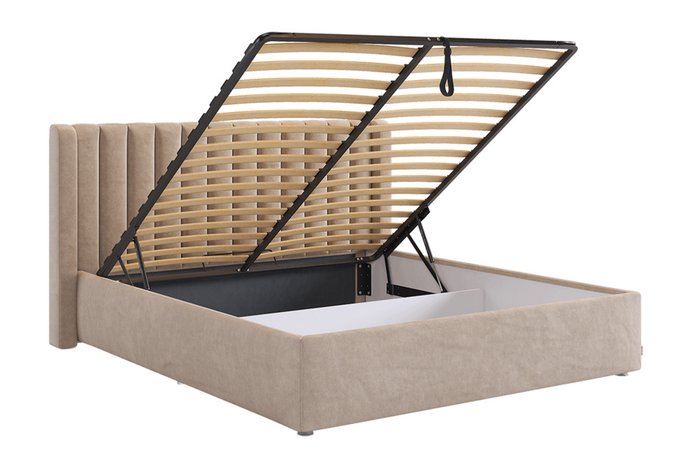 Кровать с подъемным механизмом Ева 160х200 бежевого цвета - лучшие Кровати для спальни в INMYROOM