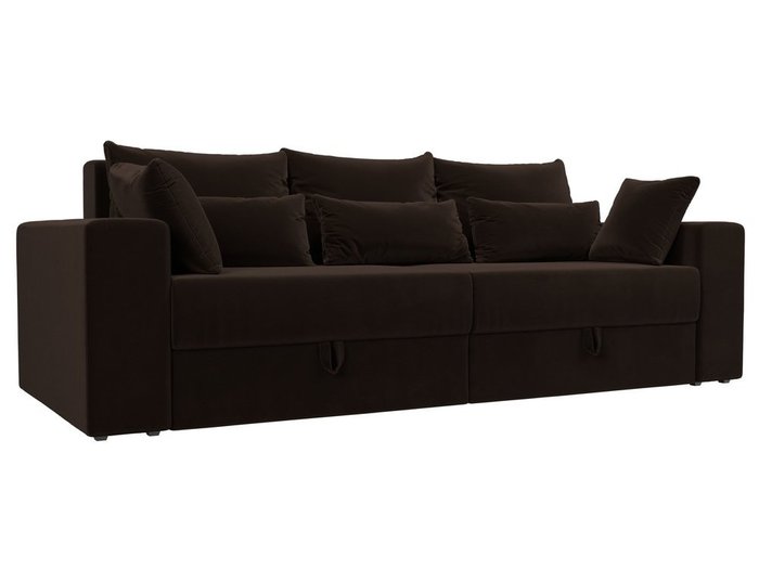 Прямой диван-кровать Мэдисон темно-коричневого цвета