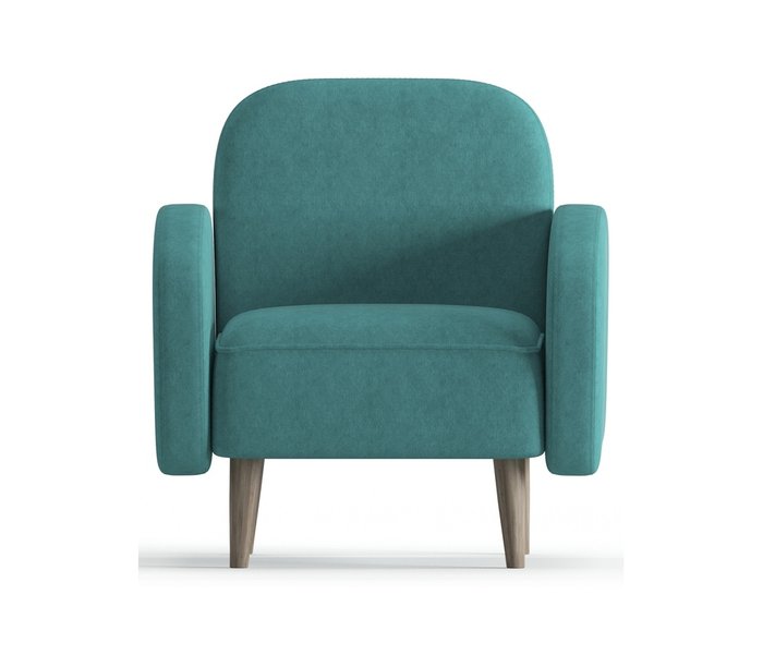 Кресло из вельвета Бризби бирюзового цвета - купить Интерьерные кресла по цене 15490.0