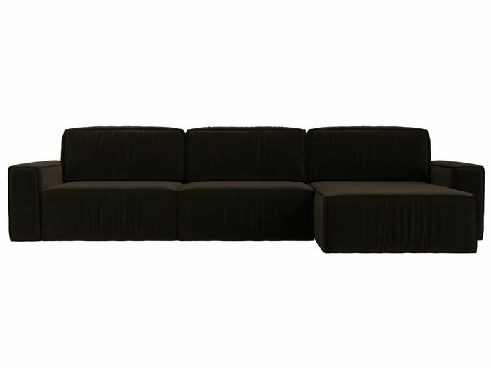 Угловой диван-кровать Прага Классик лонг темно-коричневого цвета правый угол - купить Угловые диваны по цене 99999.0