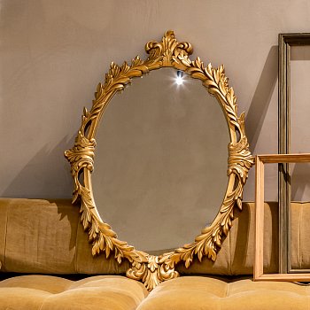 Настенное зеркало Диодора золотого цвета - купить Настенные зеркала по цене 17000.0