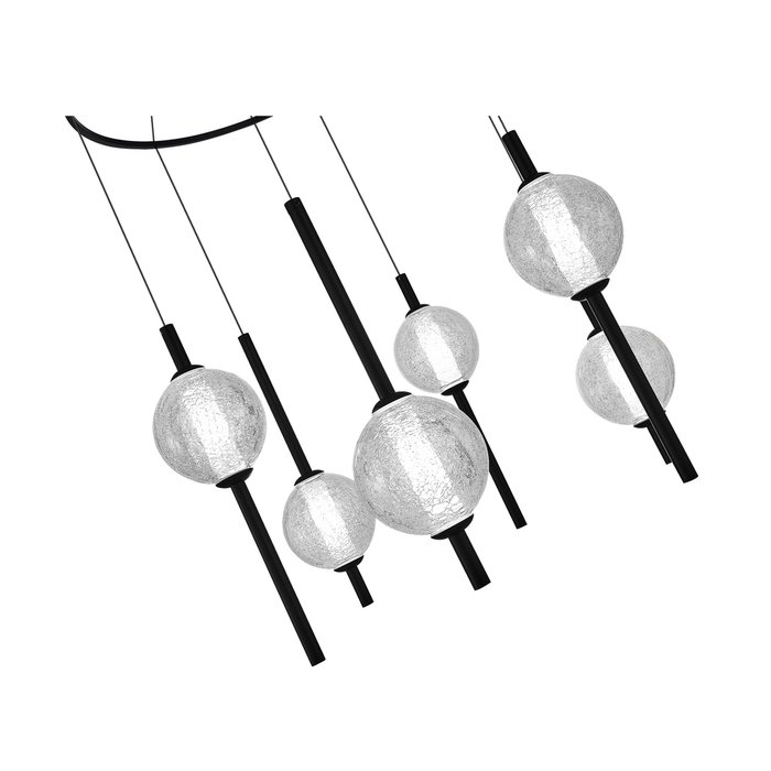 Светильник подвесной ST-Luce Черный/Прозрачное кракелированное стекло LED 6*8,5W 3000K PEEK - лучшие Подвесные люстры в INMYROOM