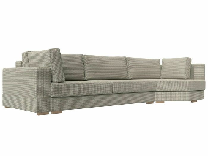 Угловой диван-кровать Лига 026 серо-бежевого цвета правый угол
