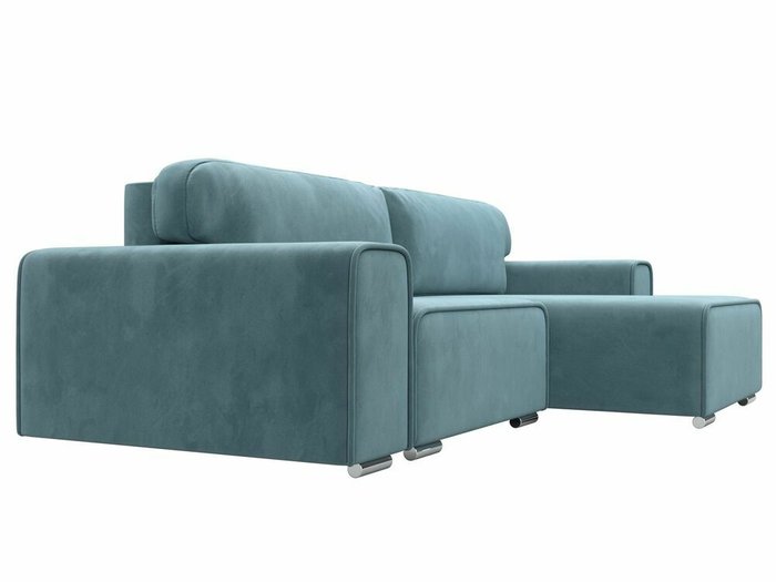 Угловой диван-кровать Лига 029 бирюзового цвета правый угол - лучшие Угловые диваны в INMYROOM
