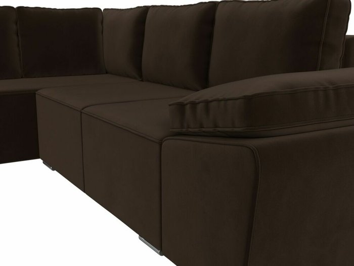 Угловой диван-кровать Хьюго коричневого цвета левый угол - лучшие Угловые диваны в INMYROOM