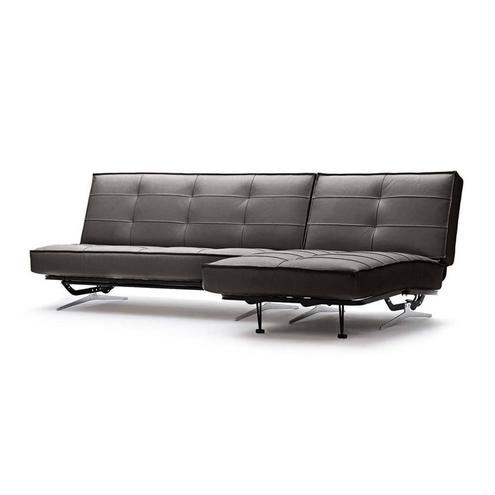 Угловой диван-кровать Арни из натуральной кожи черного цвета - купить Угловые диваны по цене 97990.0