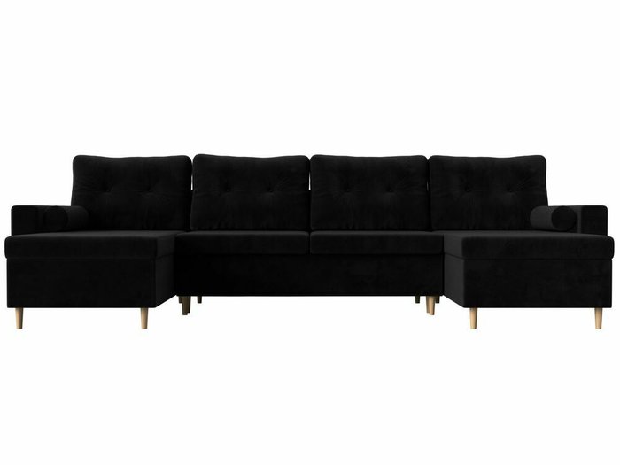 Угловой диван-кровать Белфаст черного цвета (тик-так)  - купить Угловые диваны по цене 92999.0
