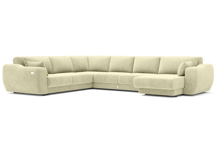 Модульный диван-кровать серо-бежевого цвета
