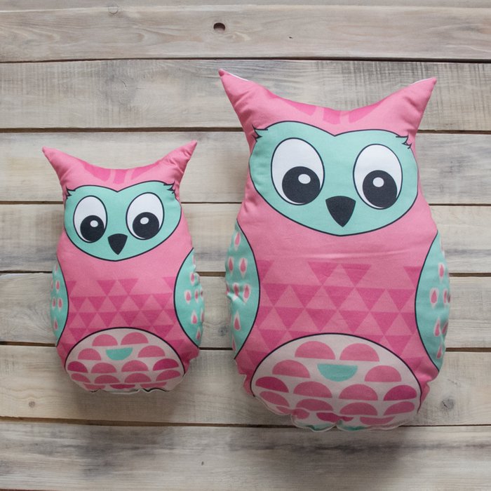 Игрушка-подушка Pink Owl из 100% хлопка - лучшие Декоративные подушки в INMYROOM