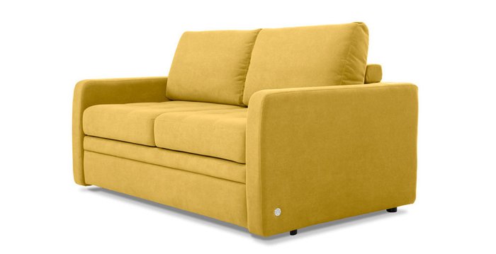 Прямой диван-кровать Бруно желтого цвета  - купить Прямые диваны по цене 64128.0