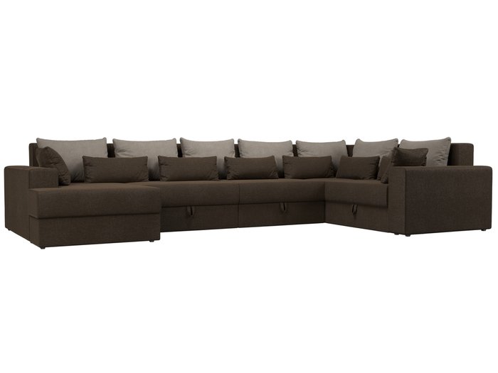 Угловой диван-кровать Мэдисон коричнево-бежевого цвета правый угол