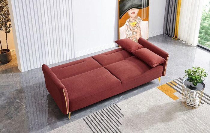 Диван-кровать Liverpool бордового цвета - купить Прямые диваны по цене 95485.0