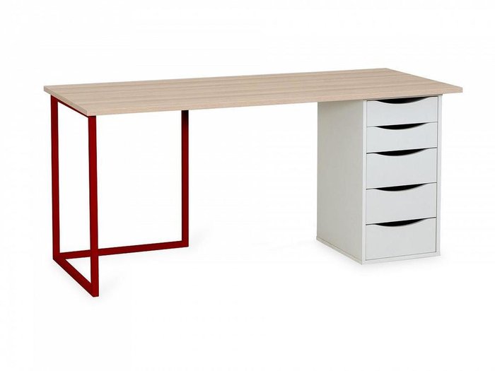 Письменный стол Board с основанием красного цвета - лучшие Письменные столы в INMYROOM