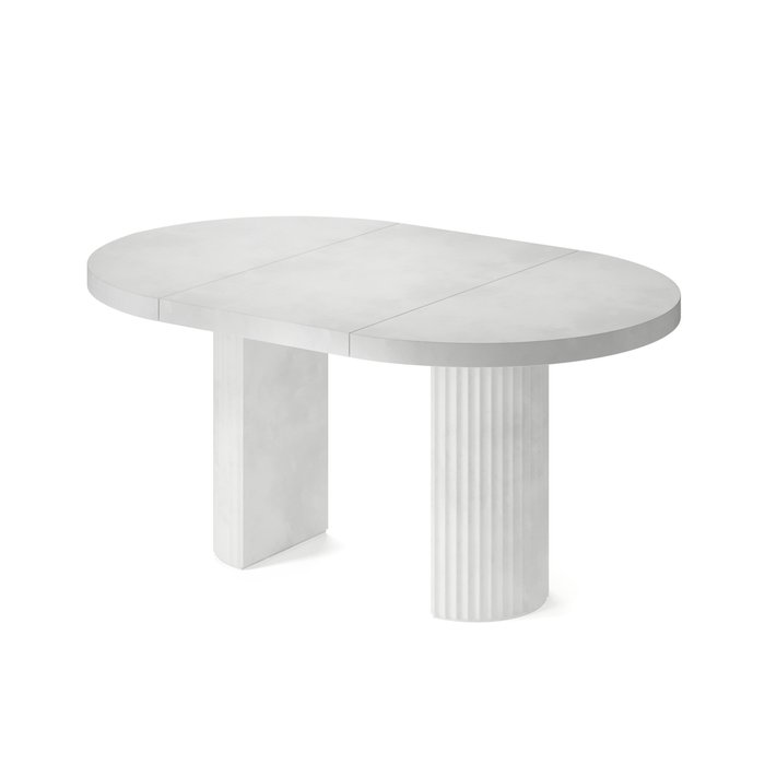 Обеденный стол раздвижной Мейсса белого цвета на ножке - купить Обеденные столы по цене 159197.0