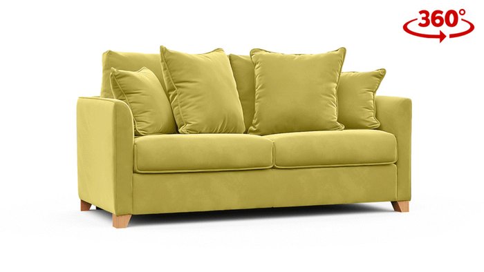 Диван-кровать Лион 177 горчичного цвета - лучшие Прямые диваны в INMYROOM