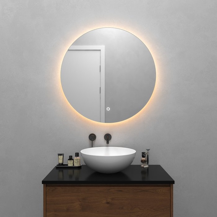 Настенное зеркало Rauntel NF LED M с тёплой подсветкой и сенсорной кнопкой - купить Настенные зеркала по цене 13900.0