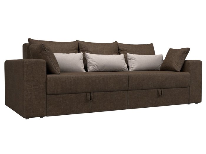 Прямой диван-кровать Мэдисон  коричнево-бежевого цвета