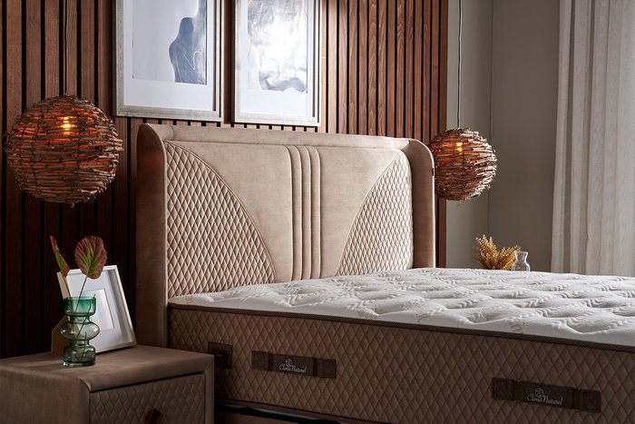 Кровать с подъёмным механизмом Clima Natural 180х200 бежевого цвета - лучшие Кровати для спальни в INMYROOM