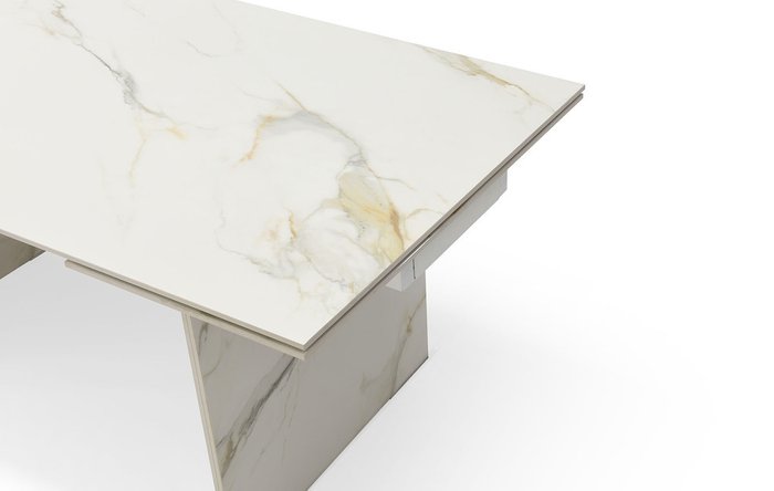 Обеденный раскладной стол Santorini L молочного цвета - лучшие Обеденные столы в INMYROOM