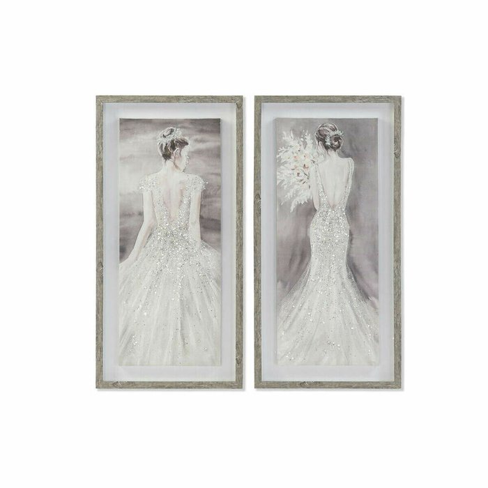 Картина 40 x 3,8 x 80 cm Женщина романтик (2 штук)