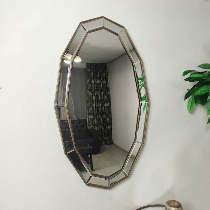 Настенное зеркало Aiza 70х120 серебряного цвета - купить Настенные зеркала по цене 42800.0