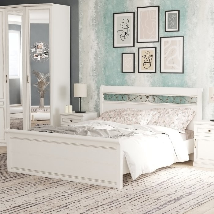 Кровать Белладжио 160х200 с легким цветочным орнаментом - лучшие Кровати для спальни в INMYROOM