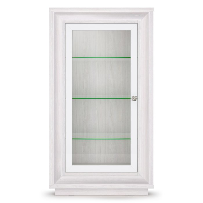 Шкаф-витрина Прато М бежево-белого цвета  - купить Шкафы витринные по цене 21683.0