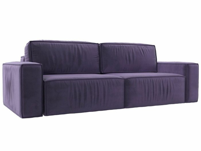 Прямой диван-кровать Прага классик фиолетового цвета