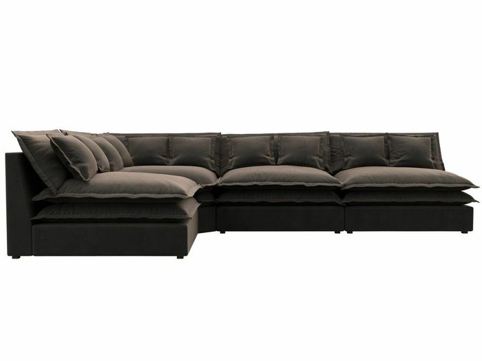 Угловой диван Лига 040 коричневого цвета левый угол - купить Угловые диваны по цене 94999.0