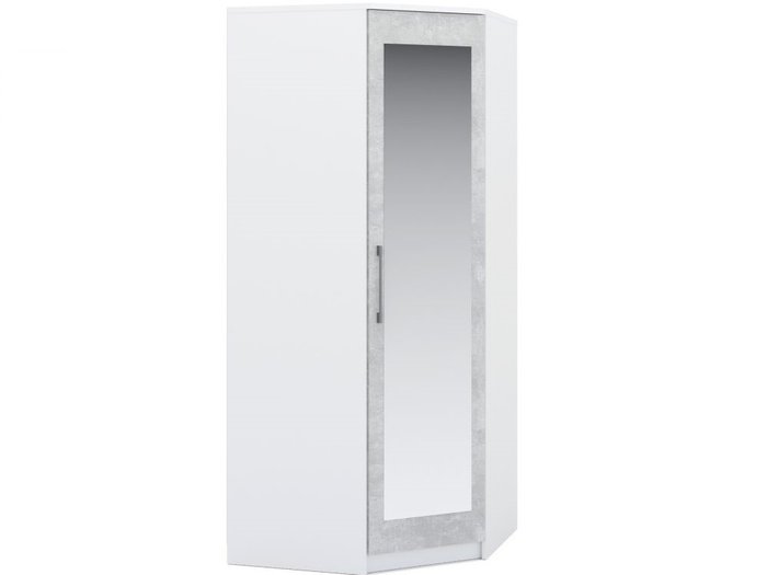 Шкаф угловой с зеркалом Аврора белого цвета - купить Шкафы распашные по цене 25580.0