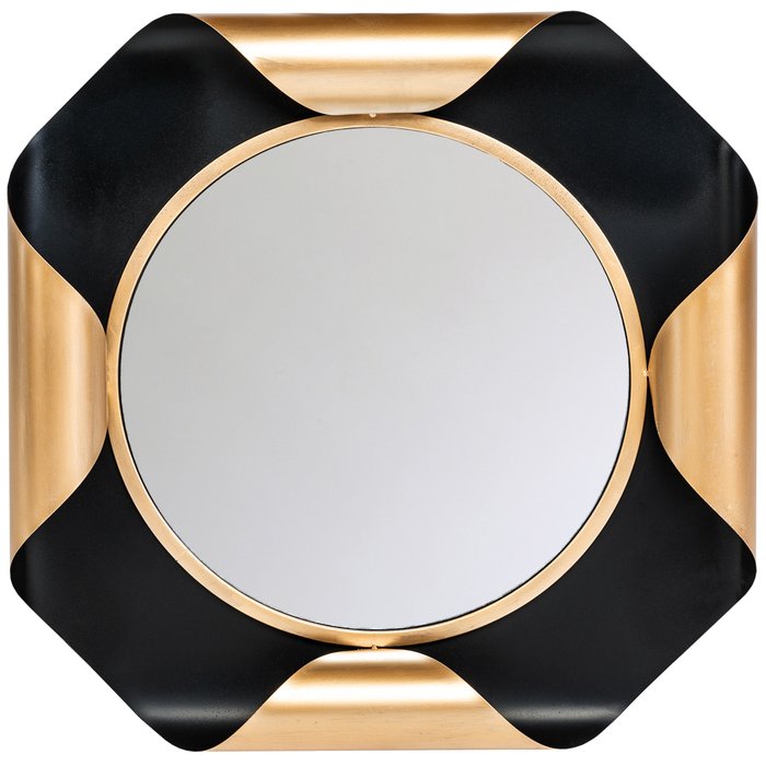 Настенное зеркало Ревери черно-золотого цвета
