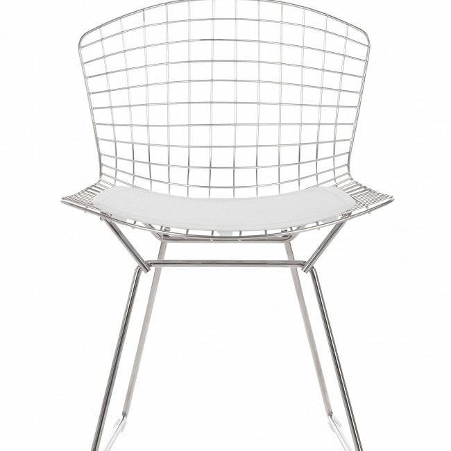 Стул Bertoia Side Standart на металлокаркасе с кожаным сиденьем - лучшие Обеденные стулья в INMYROOM