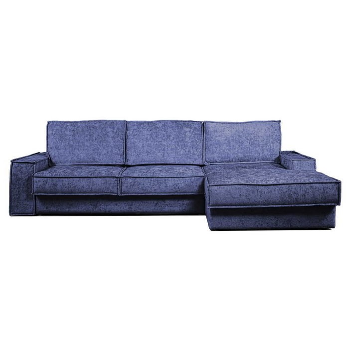 Угловой диван-кровать Бергамо синего цвета