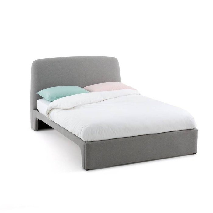 Кровать с матрасом Olinas 140x190 серого цвета