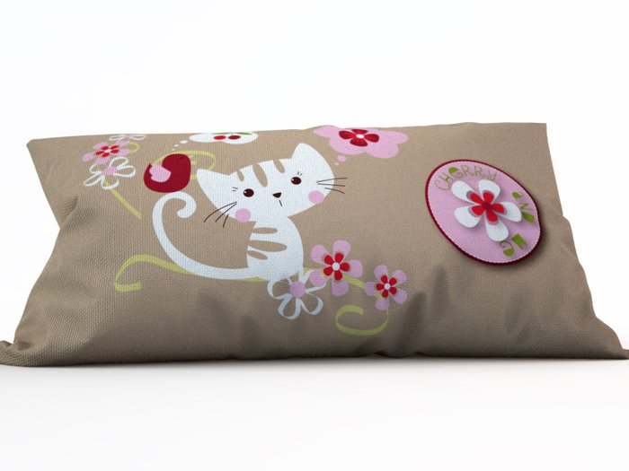 Дизайнерская подушка: Удивленный котенок