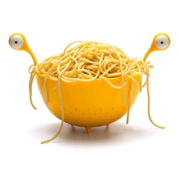 Дуршлаг Spaghetti Monster желтого цвета