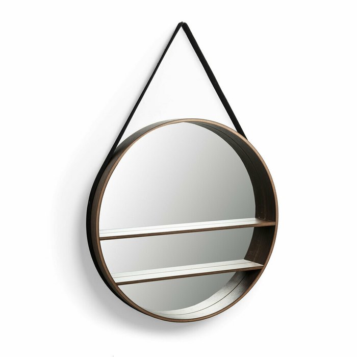 Настенное зеркало Benton с двумя полочками