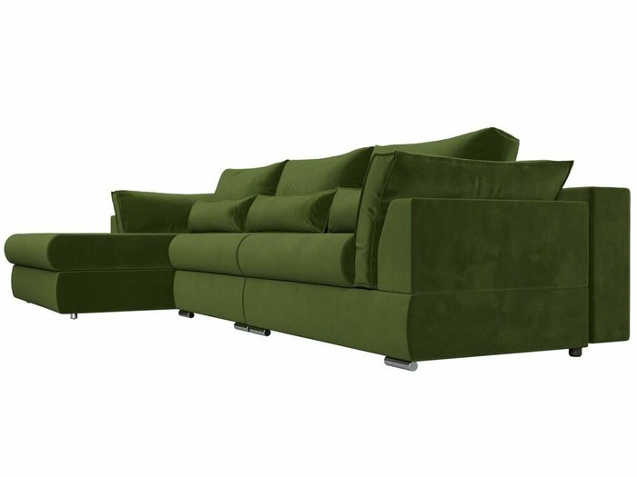 Угловой диван-кровать Пекин Long зеленого цвета угол левый - лучшие Угловые диваны в INMYROOM