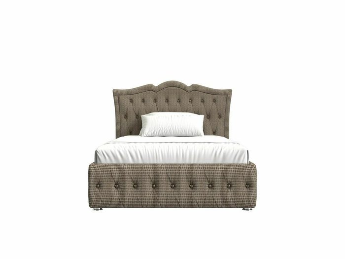 Кровать Герда 140х200 коричнево-бежевого цвета с подъемным механизмом  - купить Кровати для спальни по цене 73999.0