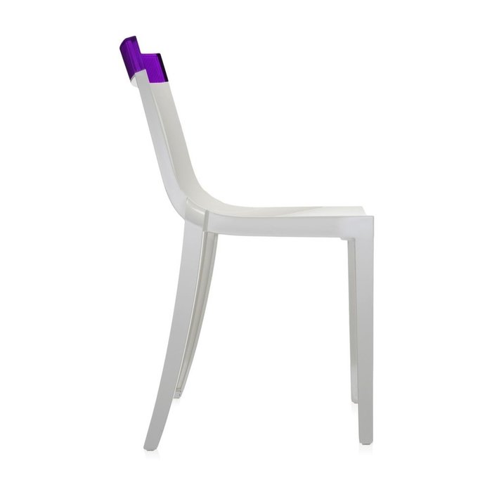 Стул Hi-Cut белого цвета с фиолетовой вставкой  - лучшие Обеденные стулья в INMYROOM