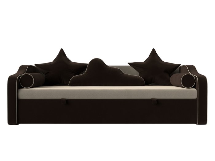 Прямой диван-кровать Рико темно-коричневого цвета - купить Прямые диваны по цене 36999.0