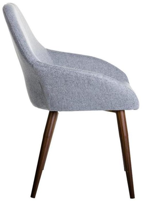 Стул Kent серого цвета с коричневыми ножками - лучшие Обеденные стулья в INMYROOM