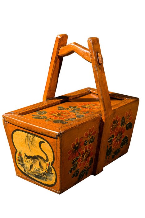 Традиционная китайская корзина для завтраков. Орнаментальная роспись - купить Декоративные коробки по цене 13500.0