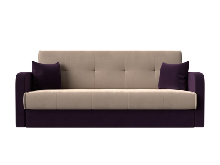 Диван-кровать Надежда бежево-фиолетового цвета - купить Прямые диваны по цене 21999.0