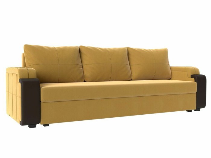 Прямой диван-кровать Николь лайт желтого цвета