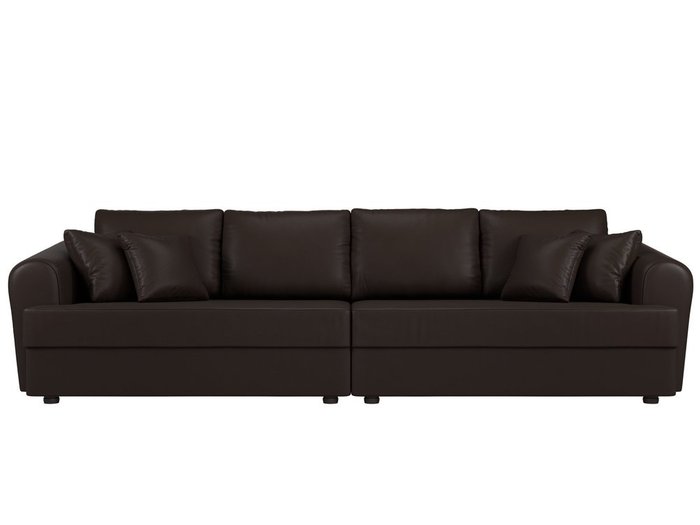 Прямой диван-кровать Милтон коричневого цвета (экокожа) - купить Прямые диваны по цене 66999.0