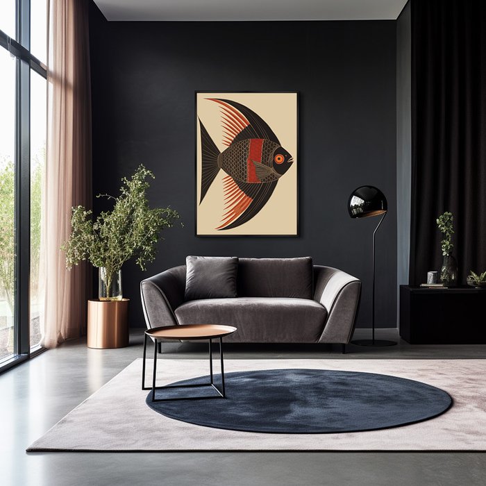 Репродукция картины Angel Fish drawing, No 1, 2024г. - лучшие Картины в INMYROOM